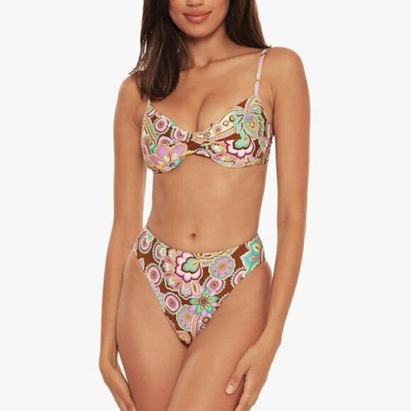 New! Becca Bikini Set -  Floral Underwire - Picture 1 of 15